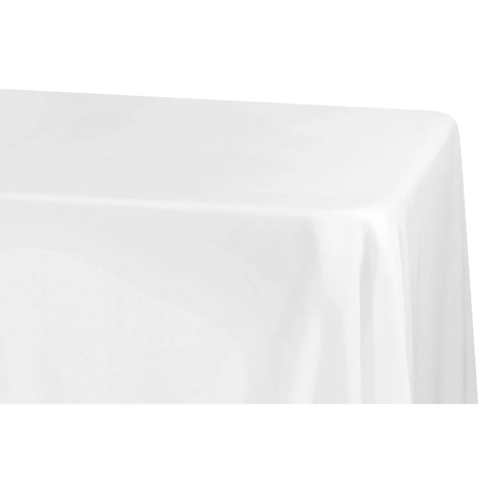 90"x132" Rectangular Oblong Polyester Tablecloth - White