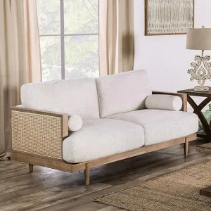 ALESUND Loveseat, Beige/Light Oak