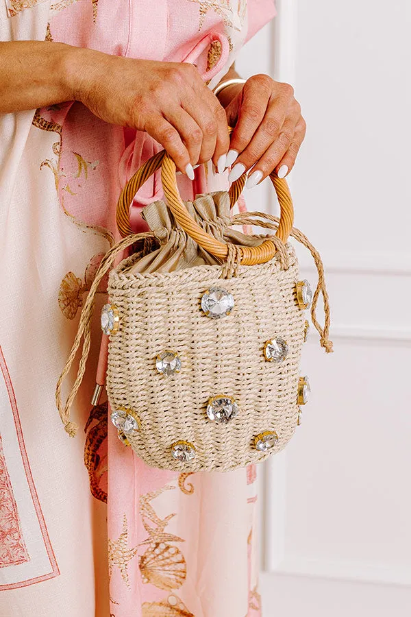 All The Vibes Straw Woven Bucket Bag in Natural