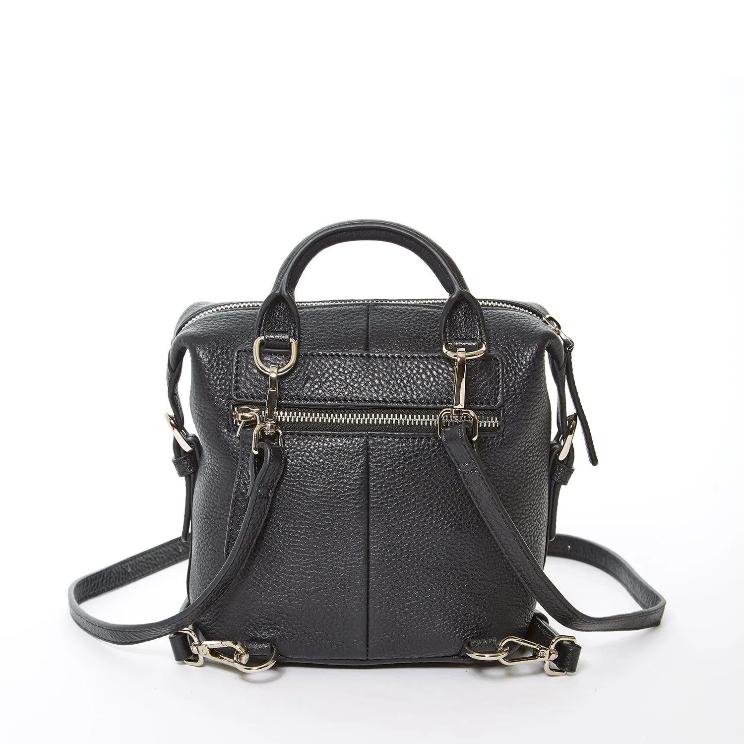 Ashley Small Black Leather Backpack