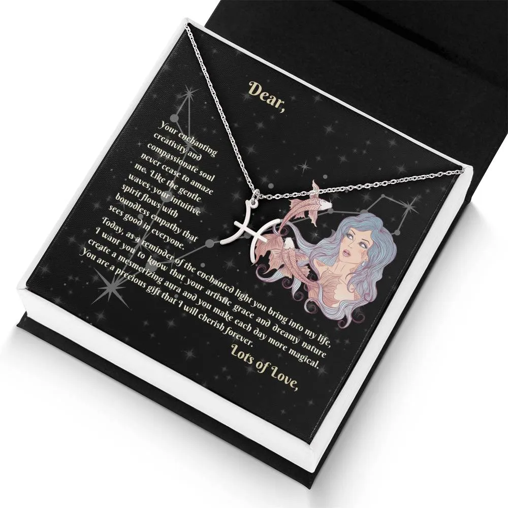 Astrology Gift for Women: PISCES Zodiac Sign Pendant - Perfect Horoscope Jewelry