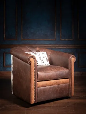 Bison Ridge Leather Swivel Chair