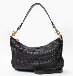 Black Woven Messenger Bag