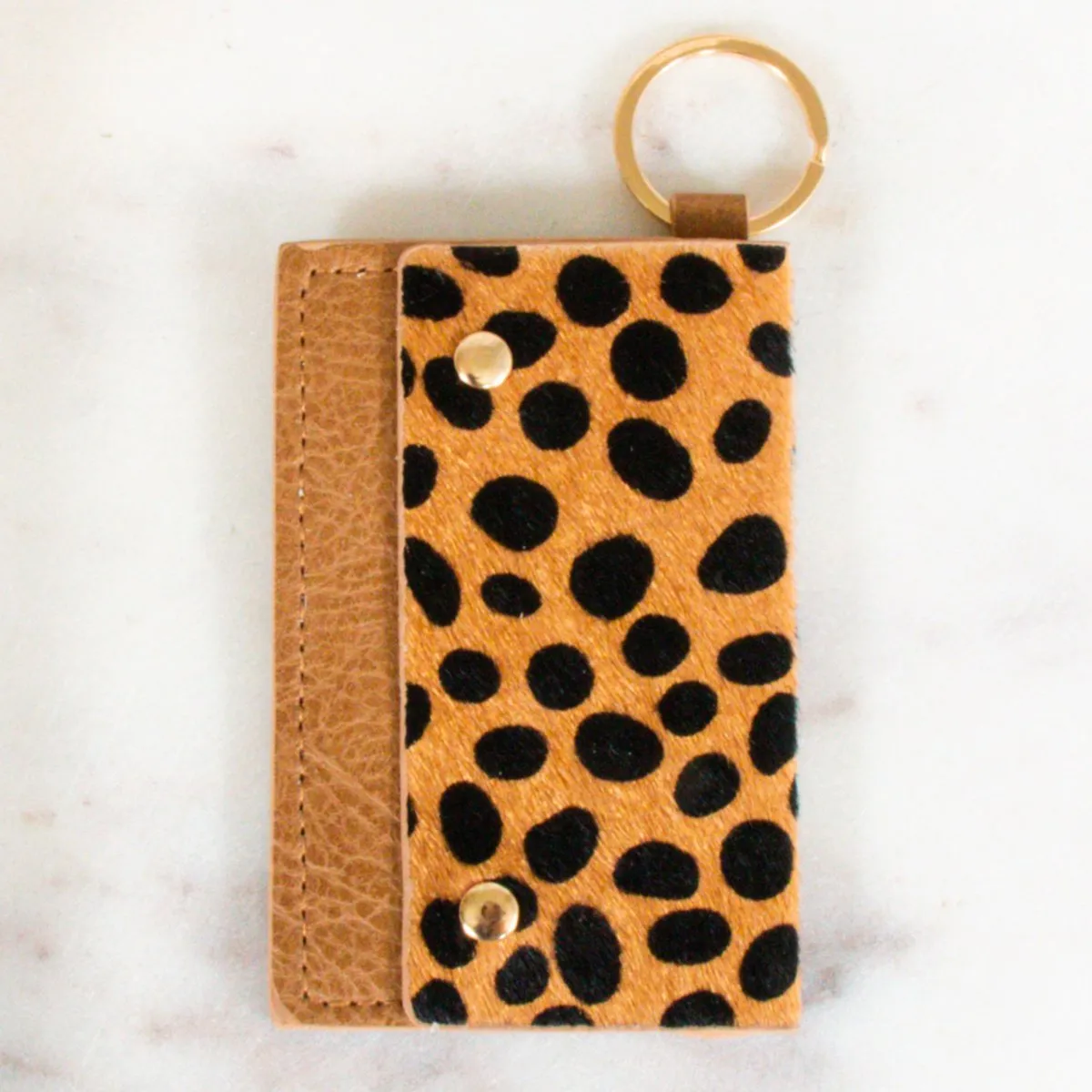 Caila Leather Cardholder with snaps