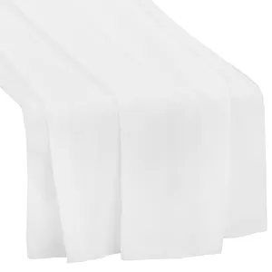 Chiffon Wedding Table Runner 10FT x 27" - White