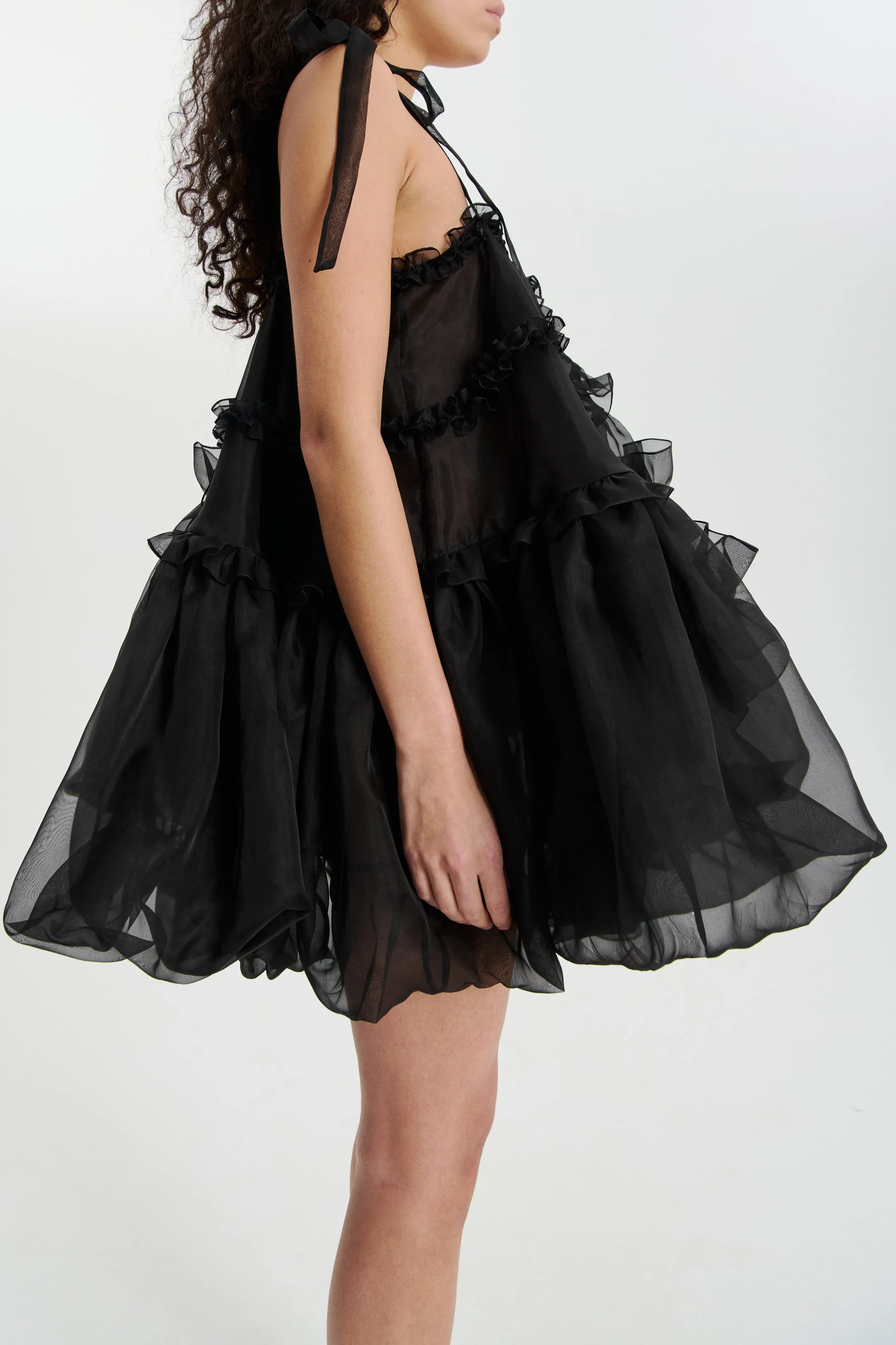 CRISTINA | DRESS SATIN ORGANZA BLACK