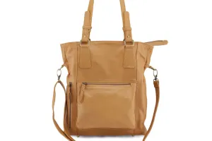 DANIELLE LEATHER HANDBAG IN TAN