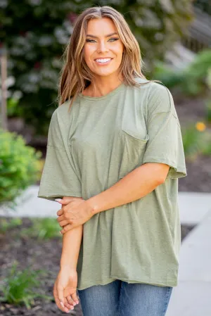 Drop Shoulder Oversized Front Pocket T-Shirt