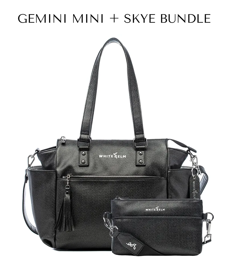 Gemini Mini Convertible Backpack - Black Sparkle