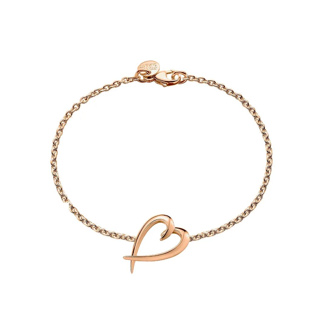 Hook Heart Bracelet - Rose Gold Vermeil