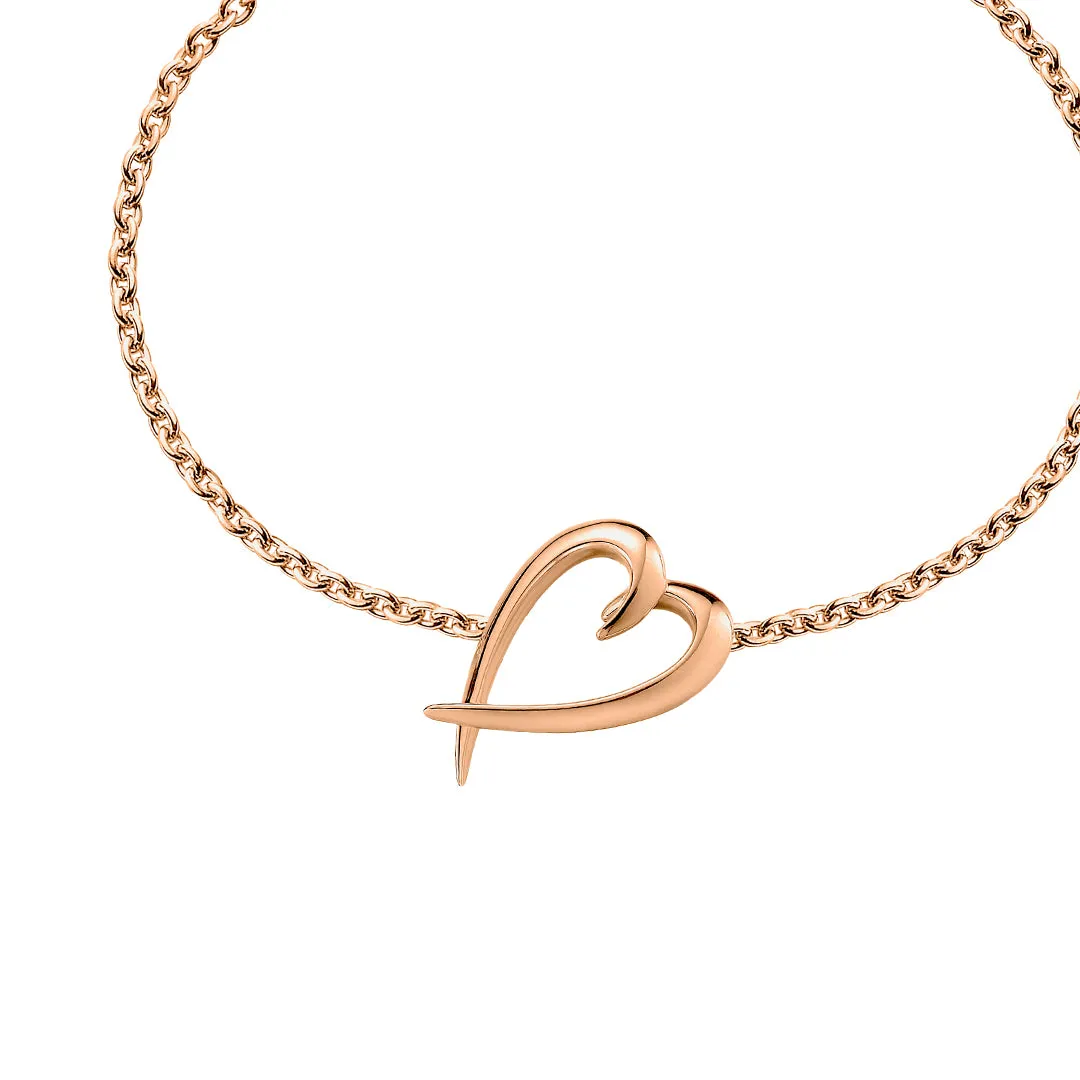 Hook Heart Bracelet - Rose Gold Vermeil