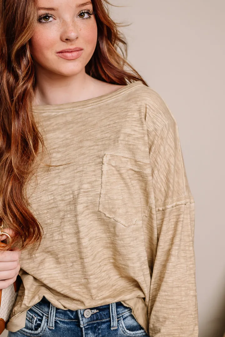 I've Gotta Say Oversized Top | Taupe