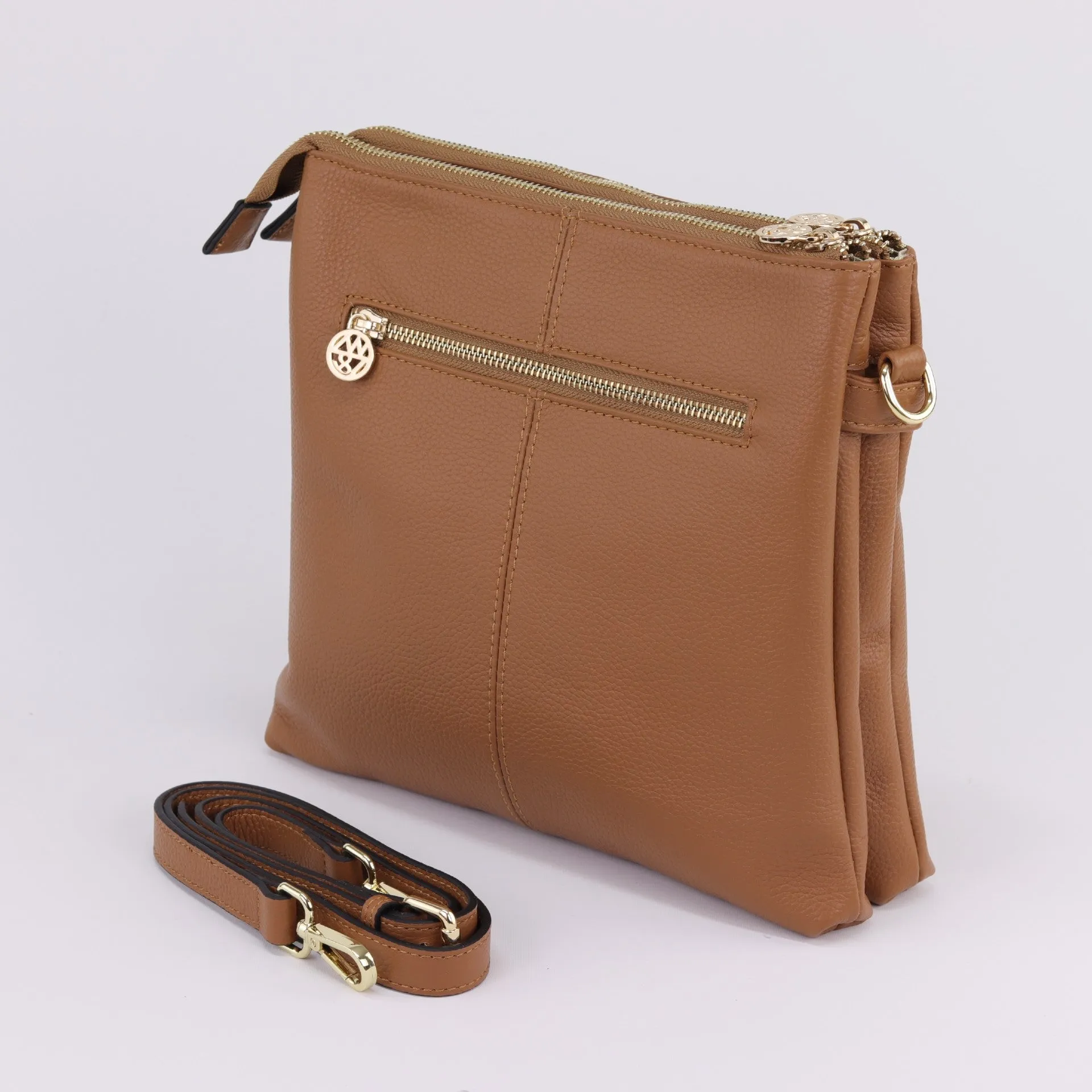 Jacqui leather or suede crossbody