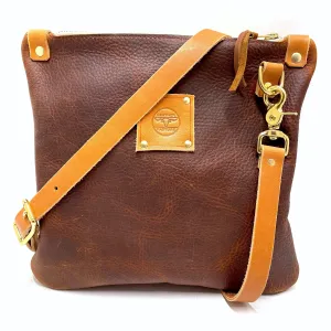 Mini Leather Messenger in Brown