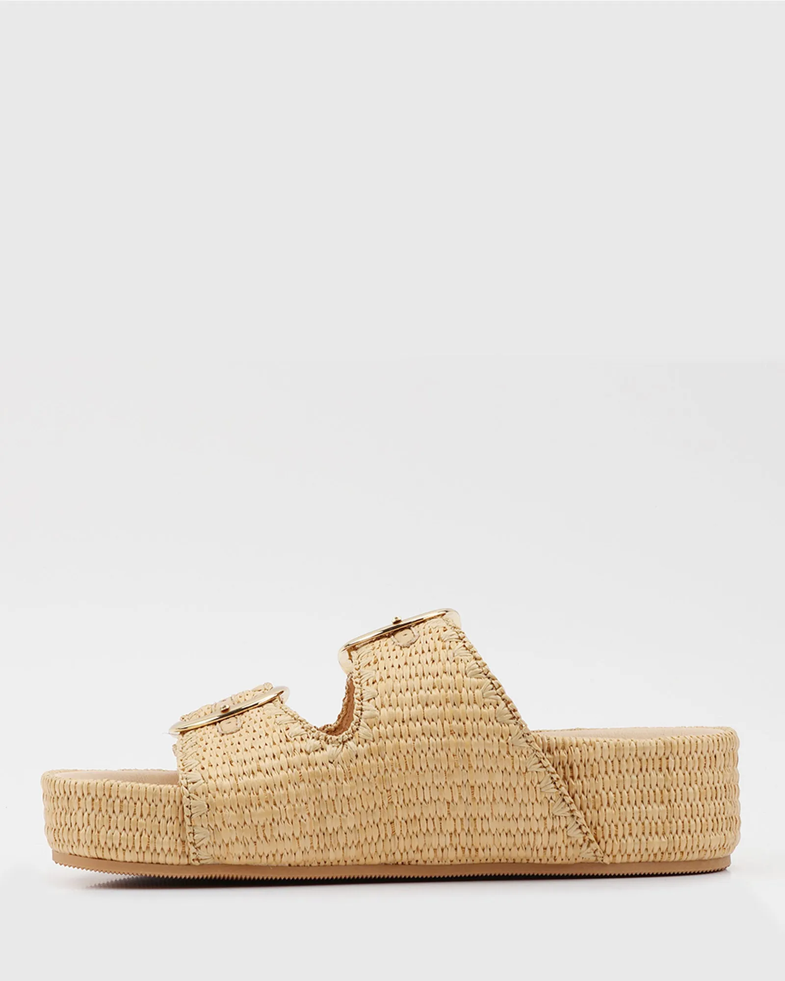 PRE-ORDER LYRY Raffia Platform Slide Sandals