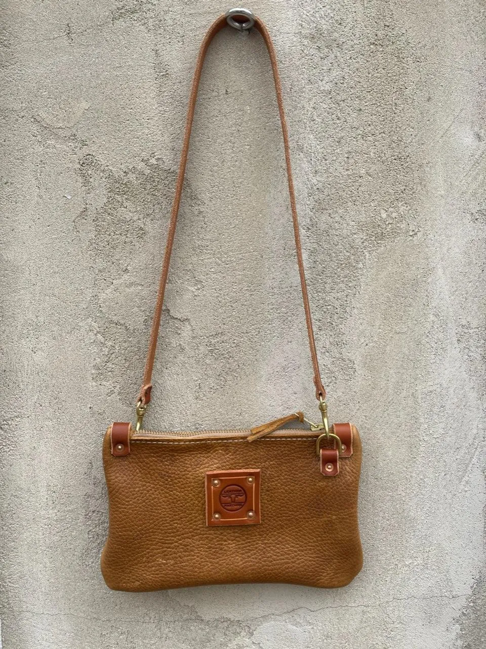 RTS- Micro Messenger Bag in Almond