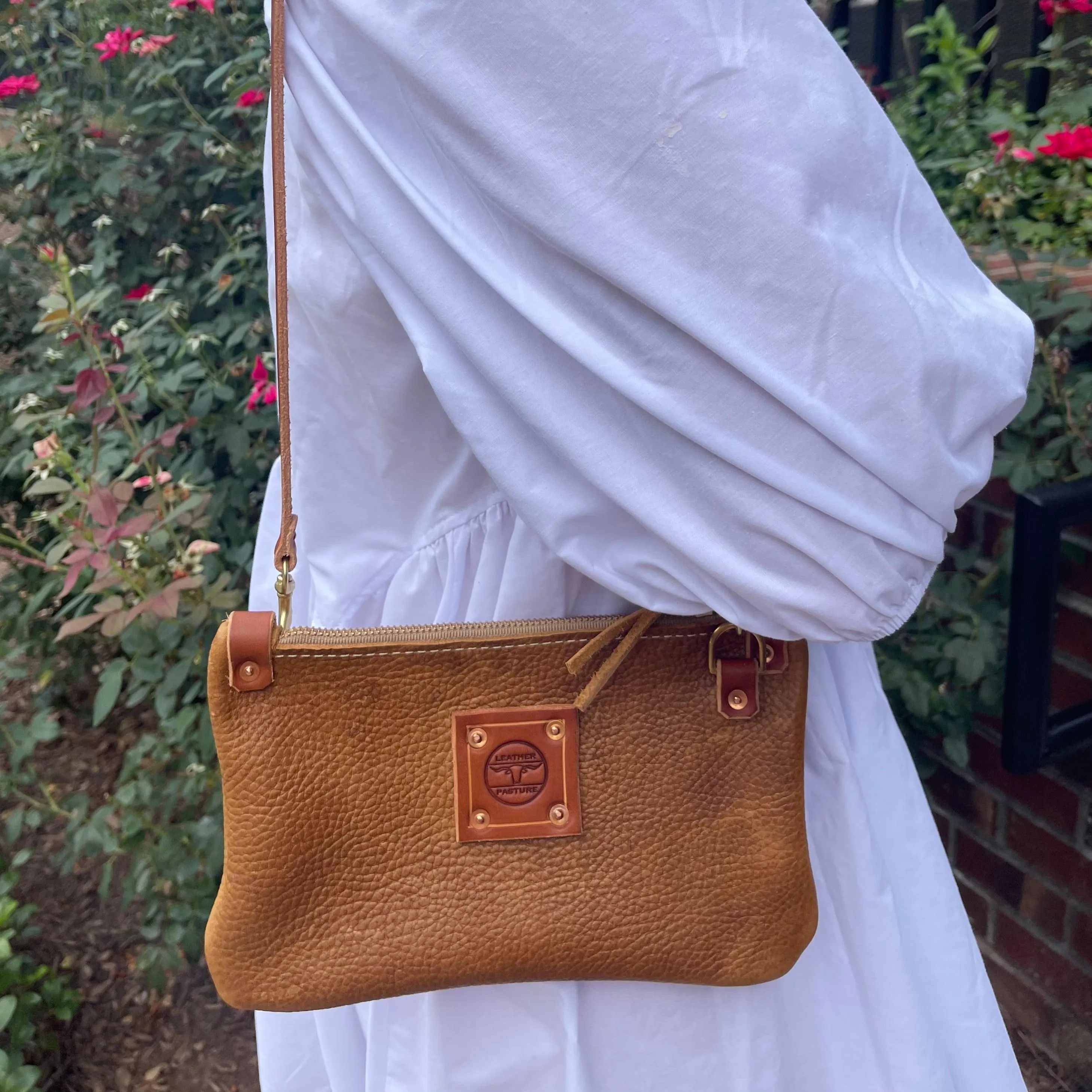 RTS- Micro Messenger Bag in Almond