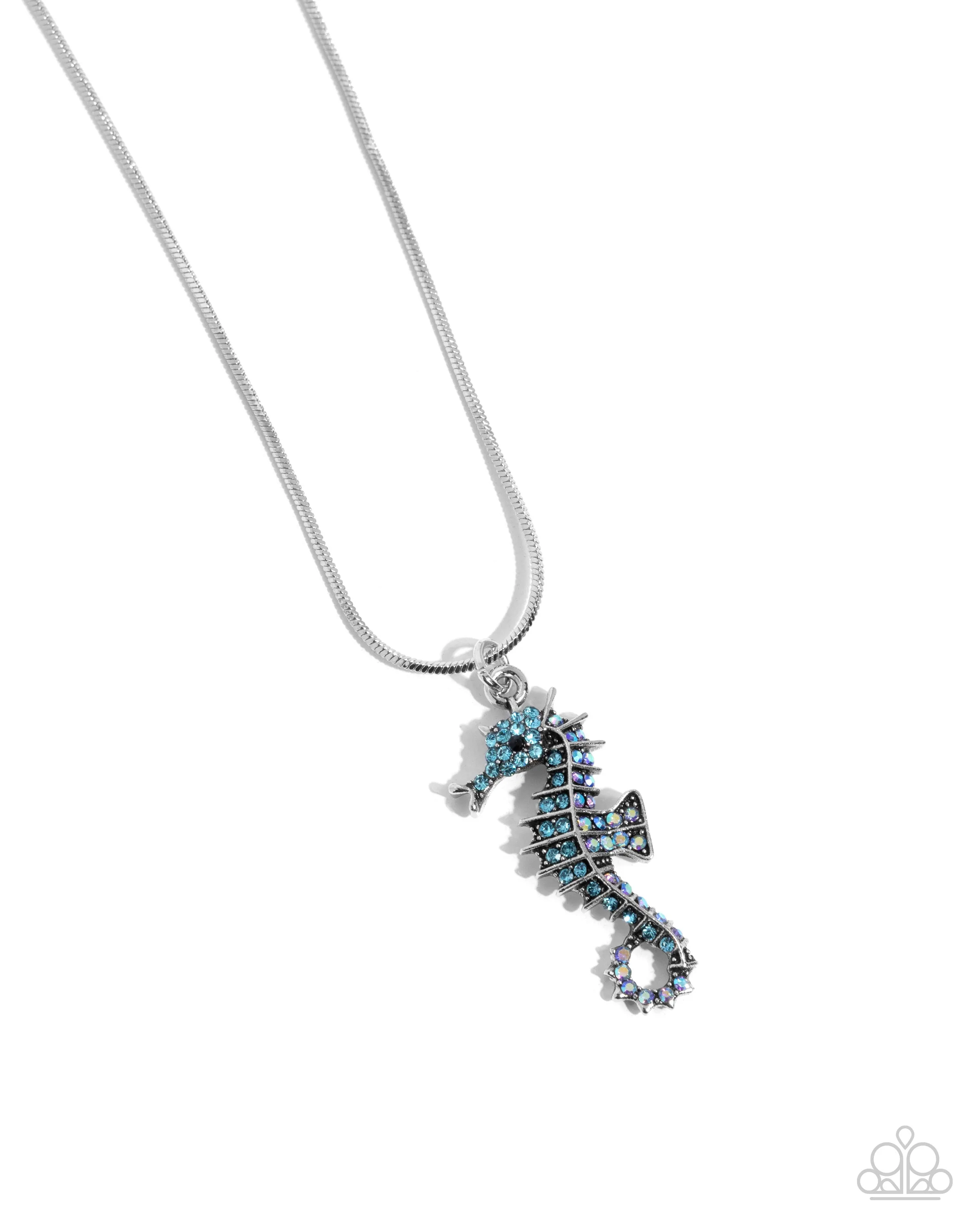 Seahorse Shanty - Blue Necklace - Paparazzi Accessories