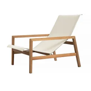 SOUTHAMPTON LOUNGE ARMCHAIR / TEAK & BATYLINE ECRU