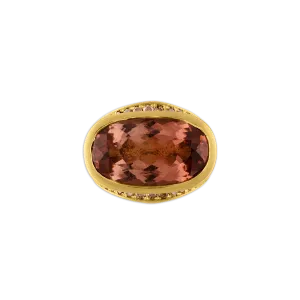 Umber Tourmaline and Diamond Melitodes Ring