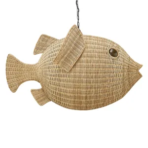 Wicker Blowfish Large Pendant