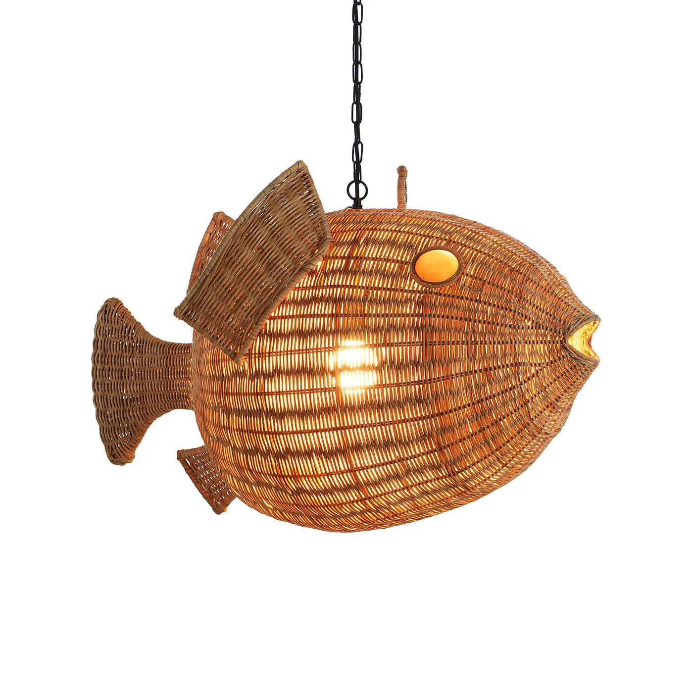 Wicker Blowfish Medium Pendant