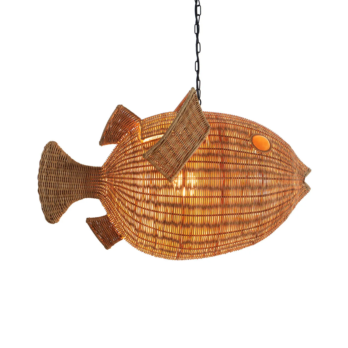 Wicker Blowfish Medium Pendant